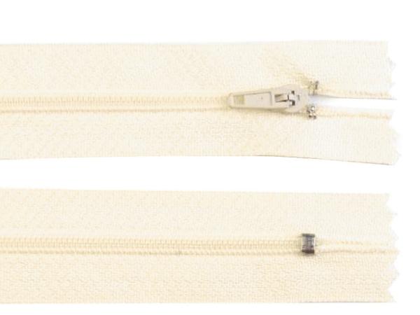 Reißverschluss spiralförmig 3 mm, 40 cm, nicht teilbar, ecru